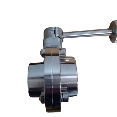 Valvola a farfalla saldata manuale su misura prezzo franco fabbrica, valvola di acciaio inossidabile di DN10 DN15 DN20 DN25 SS304&316